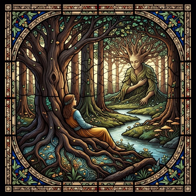The Tree Meditation — stained glass