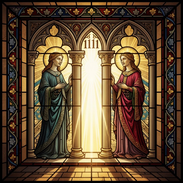 Two Images · 11:11 — stained glass
